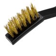 thumbnail image 4 of Herramienta de limpieza de cepillos Uxcell con mango antideslizante para limpiar escoria de soldadura y óxido de plástico de latón negro 3pcs, 4 of 5