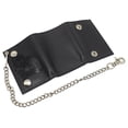 thumbnail image 5 of Men's RFID Blocking Trifold Biker Genuine Leather Steel Chain Truck Wallet Snap closure, 5 of 5