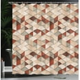 thumbnail image 3 of Ambesonne Geometric Shower Curtain, Abstract Retro Modern Art, 69"Wx70"L, Burgundy Peach, 3 of 4