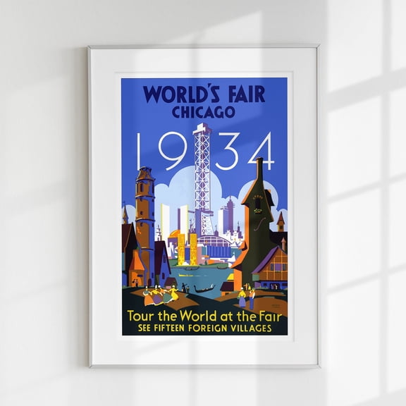 Chicago Poster Wall Art, Travel Poster, American Print, Vintage Chicago Poster, Usa, Poster Only