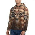 thumbnail image 3 of Xecao Deer American Flag Wall Pattern Men's Adult Pullover Hoodie,Hooded Sweatshirt-XX-Large, 3 of 7