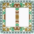 thumbnail image 6 of Metal Light Switch Plate Cover Elegant Green Mandala Flower Tile Pattern TIL070, 6 of 13