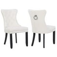 thumbnail image 2 of BTEXPERT White Set of 2 High Back Velvet Tufted Upholstery, Solid Wood-Accent Nail Trim, Ring Leisure Side Living Room upholstered Dining Chair, 2 of 8