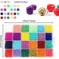 thumbnail image 5 of AAOMASSR Pack of 12500 Mini Glass Beads 3 mm Glass Beads for Threading Set with Accessories Colourful Glass Beads Mini Beads DIY Bracelet 24 Colours Craft Beads Beads for Threading Bead Cord Set, 5 of 5