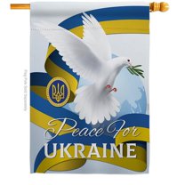 USA Decoration H170270-BO Peace for Ukraine Support Cause 28 x 40 in. Double-Sided Decorative Vertical House Flags Decoration Banner Garden Yard Gift