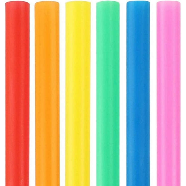 Jumbo Thick Smoothie & Shake 9 Bright Color Disposable Plastic Straws, 25  Pack