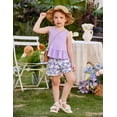 thumbnail image 5 of Arshiner Toddler Girls Summer Outfit Sleeveless Ruffle Top and Elastic Shorts Set Kids Short Set, 5 of 6