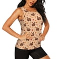 thumbnail image 2 of Balery Turkey And Autumn Leaves Camiseta sin mangas estampada ligera para mujer, tops de entrenamiento sin mangas, camisetas de yoga transpirables de secado rápido.-Small, 2 of 7