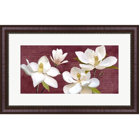 Great Art Now Burgundy Magnolia by Luca Villa, Framed Wall Art, 28W x 18H