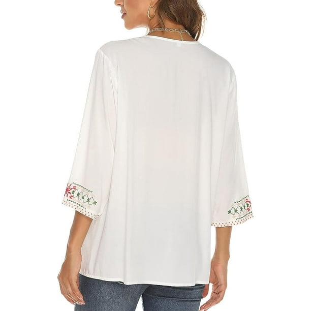 トップス used euro embroidery blouse Embroidered blouse - Ecru