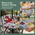 thumbnail image 5 of Round Outdoor Tablecloth with Umbrella Hole and Zipper, Gnomes Daisy Tablecloth with Elastic Waterproof, Retro Farmhouse Floral Black Buffalo Plaid Patio Table Covers for 31" - 35" Pool Tables, 5 of 9