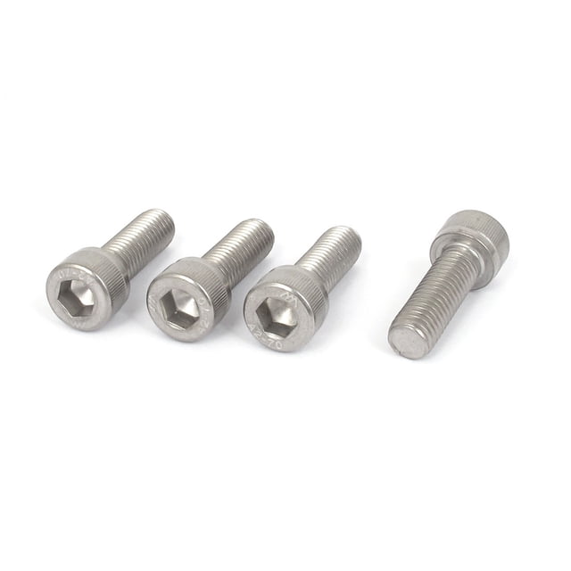 Tornillos de cabeza hexagonal con socket M10x30mm de acero inoxidable 304, 4 piezas