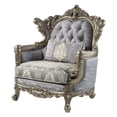 thumbnail image 3 of ACME Furniture Miliani Tufted Fabric/Wood Chair w/ Pillow in Gray/Antique Bronze, 3 of 12
