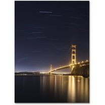 Trademark Fine Art "Golden Gate and Stars" Canvas Art by Moises Levy