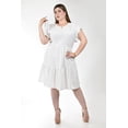 thumbnail image 4 of Vestido corto con olanes Roman Fashion /Tallas Extras, 4355 (Blanco) blanco 38, 4 of 5