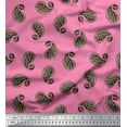 thumbnail image 1 of Soimoi Pink Moss Georgette Fabric Black Sketch Paisley Print Sewing Fabric Yard 42 Inch Wide, 1 of 1