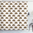 thumbnail image 1 of Ambesonne Hedgehog Shower Curtain, Cartoon Porcupines, 69"Wx84"L, Caramel Pale Brown White, 1 of 3