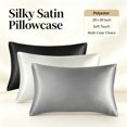 thumbnail image 3 of Silk Pillow case, Satin Pillow Cases 2-Pack, Cooling Silky Pillow Covers for Hair and Skin, Ivory White Queen-Size Pillow Case, 20x30 Inches, 3 of 10