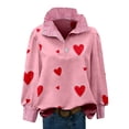thumbnail image 5 of Valentines Day Blouses for Women Dressy Valentine Heart Lapel Collared Long Sleeve Button Up Blouse, 5 of 5