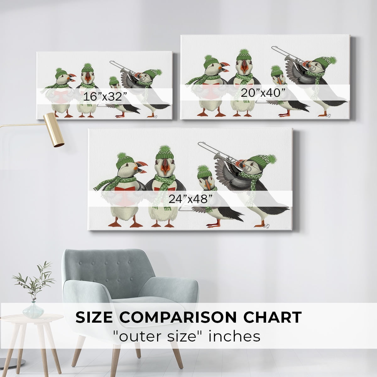 Puffin Quartet- Gallery Wrapped Canvas