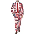thumbnail image 3 of Male Independence Day Long Sleeve Coat And Pants Two Piece Suit Printed Button And Pockets Suit For Holiday Party Events Mens Slim Fit Prom Suit Men Formal Suits Slim Fit Prom Suits for Men Men Slim, 3 of 3