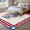 thumbnail image 4 of Independence Day Area Rugs 8'x10', Washable Small Throw Rugs for Living Room Patio, Red Blue Flowers Patriotic Star Stripes Indoor Outdoor Rug Non-Slip Low Pile Carpet Runner Reversible Floor Mats, 4 of 8