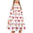 thumbnail image 1 of TaTaai Valentine Heart Print Long Sleeve A-Line Skater Dress, Valentine's Day Gift, Casual Party Twirly Dress Gift, 1 of 5