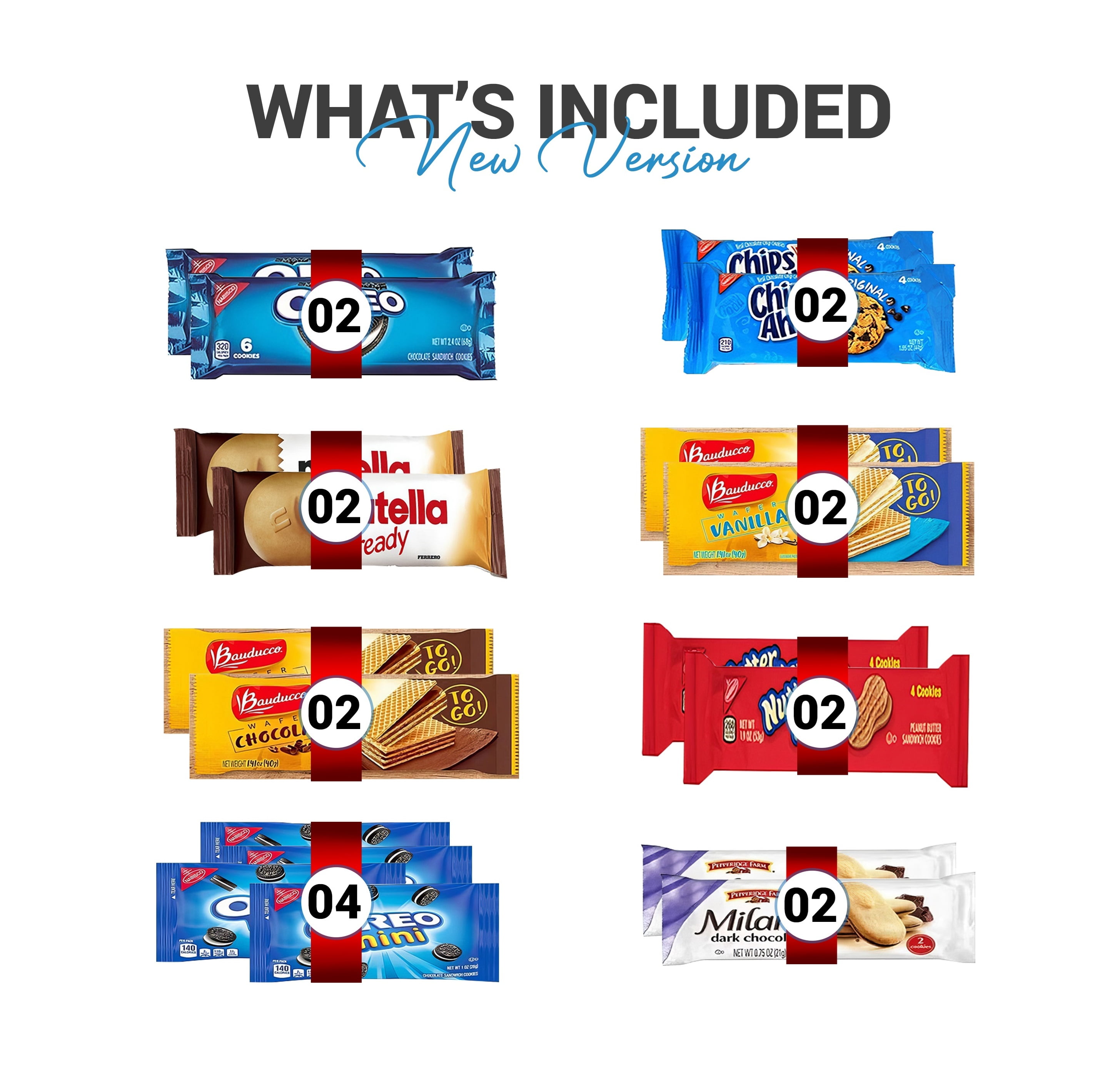 Cookies Variety Pack - Individually Wrapped Assortment, Sampler Bulk Care Package - Cookie Bundle, Office Cookies, 32 Count, Office and Kids Cookies