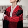 thumbnail image 4 of Tirrinia Sherpa Fleece Throw Blanket, Super Soft, Warm, Comfy Plush Fleece Throw Blankets and Throws for Bed, Couch or Cabin, Medium Red Plaid, 50"" x 60"", 4 of 7