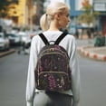 thumbnail image 7 of FORMRS Mini Backpack Purse for Women Quilted Travel Daypack Casual Shoulder Bag, Dark Purple Floral Pattern, 7 of 7
