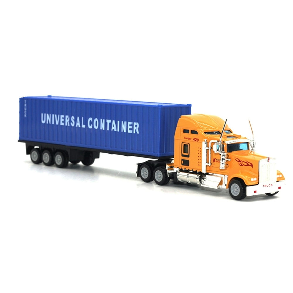 1 65 Diecast Alloy Container Truck Engineering Vehicle Model Education Kids Toy