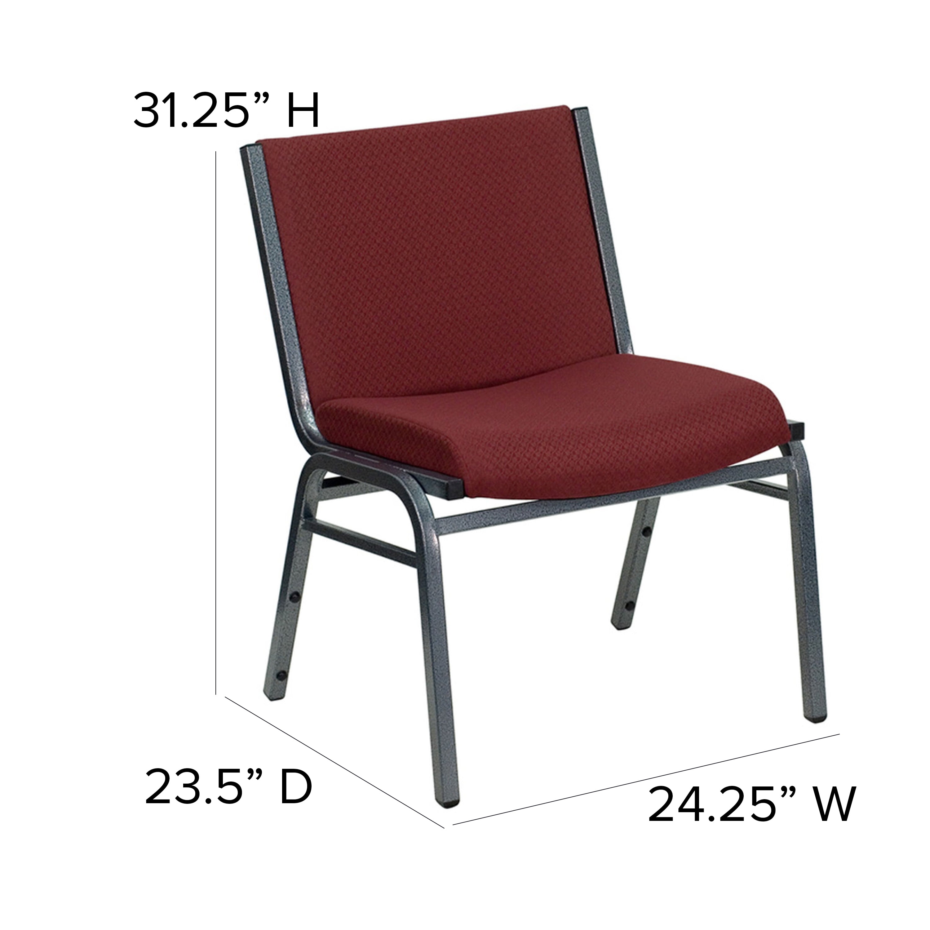 Flash Furniture 2 Pk HERCULES Series Big & Tall 1000 lb Rated Black Fabric Stack Chair 