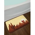 thumbnail image 2 of Cactus Bath Mat, Arid Country Landscape with Sunset in Stone Desert Saguaro and Mountains, Non-Slip Plush Mat Bathroom Kitchen Laundry Room Decor, 29.5 X 17.5 Inches, Yellow Brown Redwood, Ambesonne, 2 of 2
