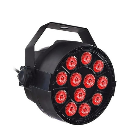 Ac Slave Flash Light AC90-240V 18W 12 * 3 in 1 RGB LED Stage Par Light Lighting Fixture Supported DMX512/ Sound Activated/ Auto-run/ Master-slave Control 7CH Flash/ Strobe/ Jump Lighting Effects for Home Party Decoration ()