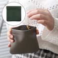 thumbnail image 3 of Ounissouiy Bolsa de cuero portátil impermeable multiusos ligereza bolsillo pequeño conveniente Mini bolso monedero mujer maquillaje Almacenamiento y organización del hogar Verde negruzco, 3 of 6