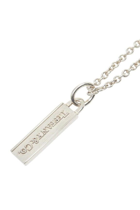 Pre-Owned Tiffany & Co. Logo Bar Necklace, SV925 Silver, Women's.