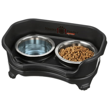 Neater Pets Neater Feeder Express Mess-Proof Elevated Food & Water Bowls for Cats, Black