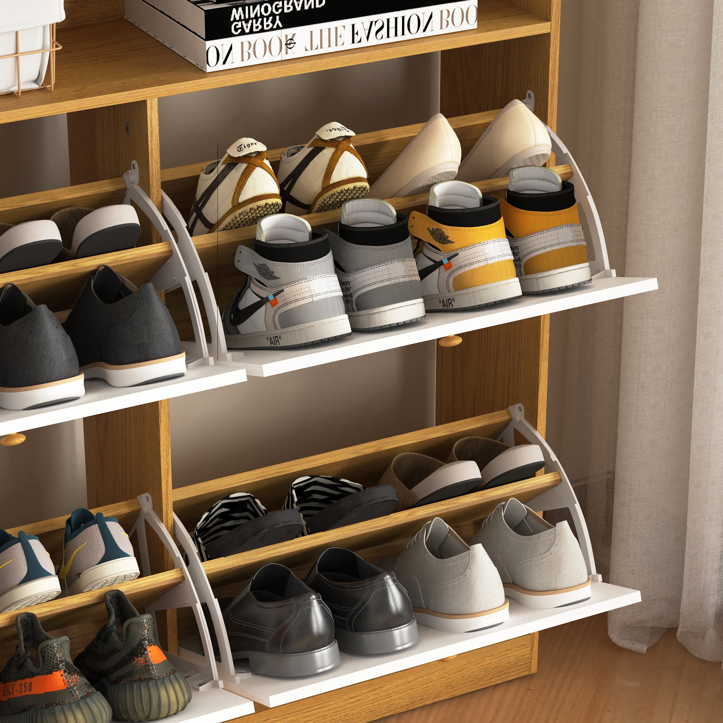 MAYEERTY Shoe Storage Cabinet with 4 Flip Drawers – Space-Saving Shoe Rack Organizer