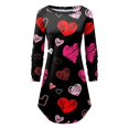 thumbnail image 3 of Robes Femmes Mode Décontractée Confortable Imprimé Amour Épaules Dénudées Robe T-Shirt Sexy, 3 of 6