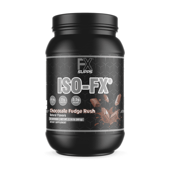 FX Supps ISO-FX Isolate Whey Protein Powder, 25g Protein, Chocolate Fudge, 2 lbs