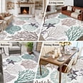 thumbnail image 5 of Non-Slip Rug Pad Rugs Ocean Shell Coral Teal Conch Rectangle Area Rugs 5x7Ft Soft Carpet Pads for Living Room Kids Room, Abstract Starfish Watercolor, 5 of 9