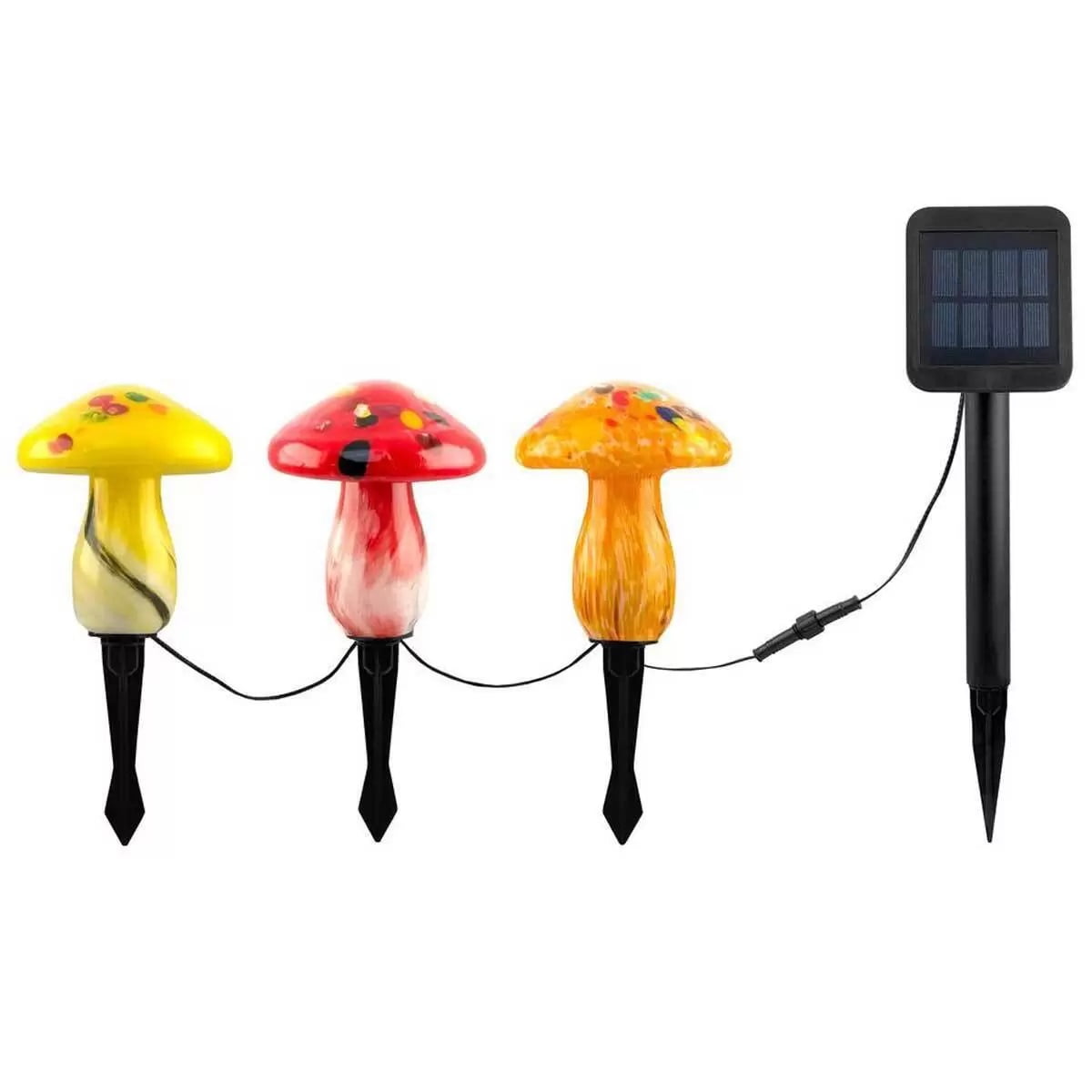 Infinity X1 Solar Landscape Light Glass Mushroom (3 Pack)