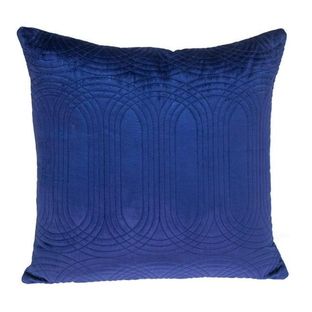 HomeRoots 402890 Quilted Velvet Blue Square Throw Pillow