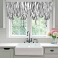 thumbnail image 4 of Black White Lines Tie Up Curtains 45 Inches Long, Kitchen Window Curtains Over Sink, Retro Stripes Texture Minimalist Art Small Window Curtains Shade Balloon Curtains Valances for Bedroom 34"x45", 4 of 8