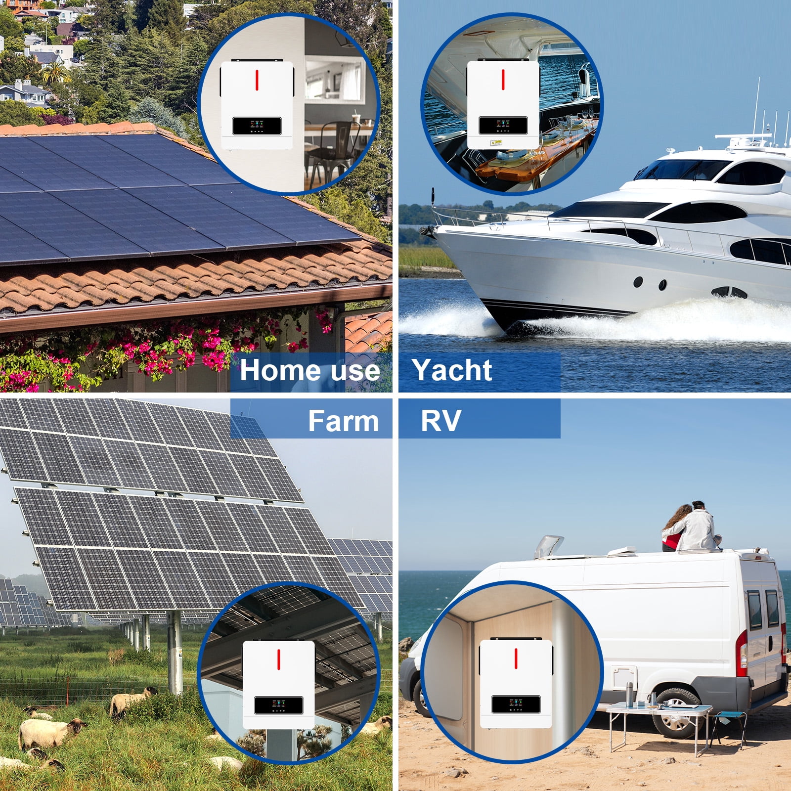 CNSWIPOWER 4200W Hybrid Solar Inverter 24V DC to 220-230VAC, Pure Sine Wave Solar Inverter with 120A MPPT Solar ntroller,Supports Parallel Connection, Compatible with 24V LiFePO4/Li/GEL/AGM Batteries