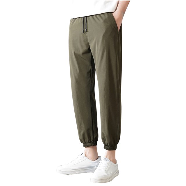 Zszcpp Work Pants Men Pockets Long Hiking Outerwear Twill Track Sweat Joggers Drawstring Trousers Casual Trouser