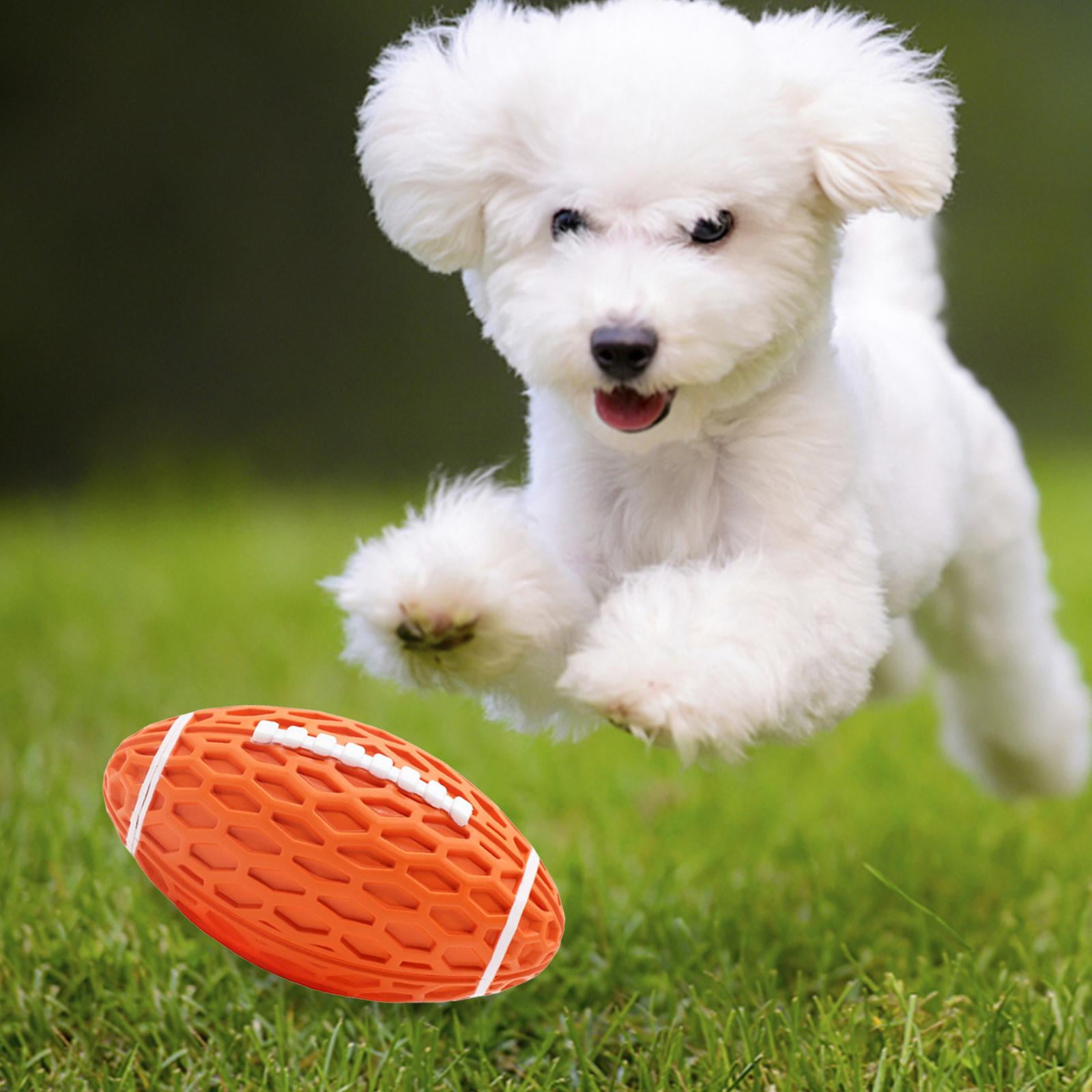 Bvdfgk Dog Toy Balls ,Interactive Ball, Rugby ,Pet Squeaky Toys ,Balls Dog Chew Toy for Orange Large