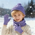 thumbnail image 2 of Children's Winter Hats Gloves Neck Warmer Set, Children Beanies Hats Warm Lining Beanie for 2-8 Years Boys and Girls, 2 of 5
