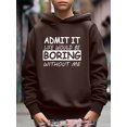 thumbnail image 3 of Mikrdoo 5-14Y Big Boys Sweatshirt Funny Letter Print Casual Long Sleeve Hoodies Tops For Spring Autumn, 3 of 8