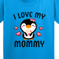 thumbnail image 4 of Inktastic I Love My Mommy with Cute Penguin and Hearts Youth T-Shirt, 4 of 5